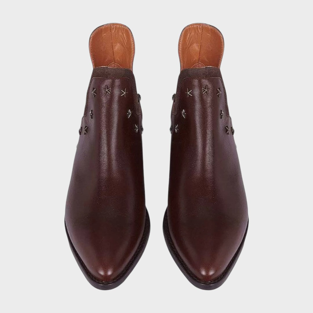 Estrella | Botines de Piel con Forma Puntiaguda