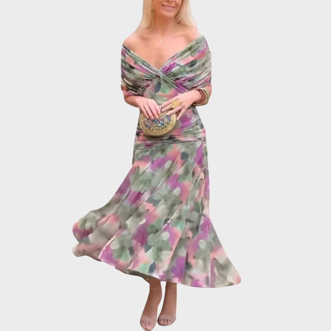 Lora - Vestido Largo Con Escote En V