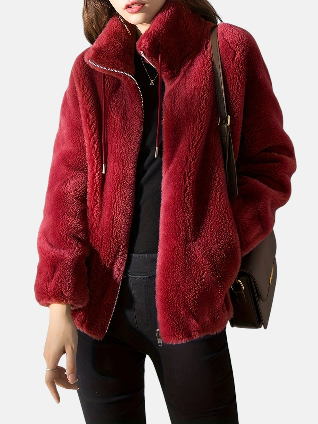 Alya – Chaqueta de pelo suave con cremallera