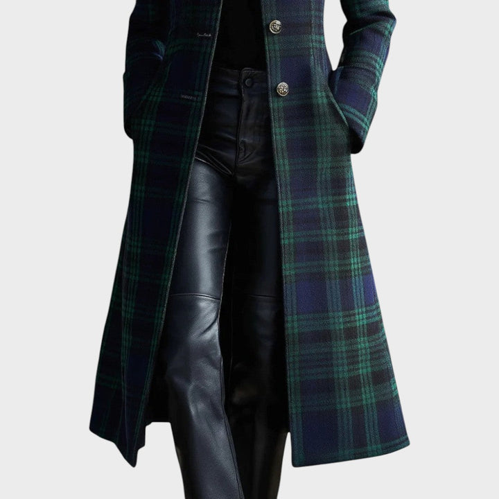 Valli | Abrigo Elegante de Cuadros Atemporal