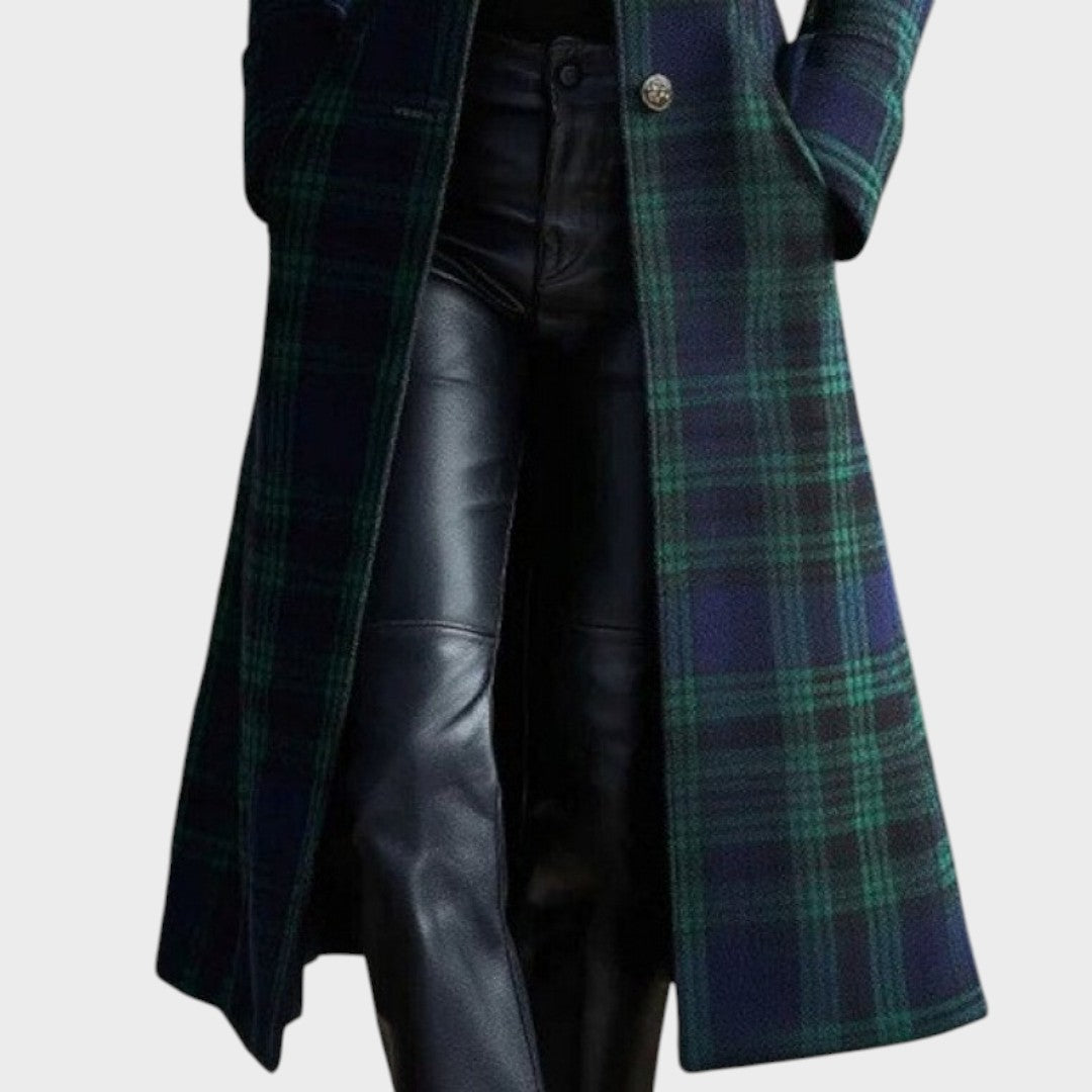 Valli | Abrigo Elegante de Cuadros Atemporal