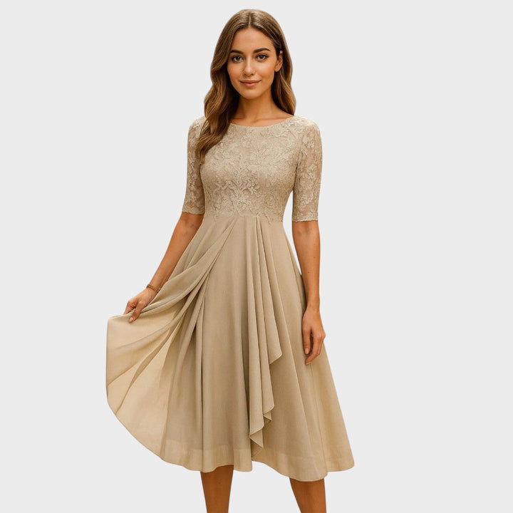 Gabhi – Vestido Midi Con Detalles De Encaje