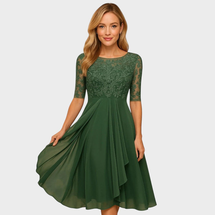 Gabhi – Vestido Midi Con Detalles De Encaje