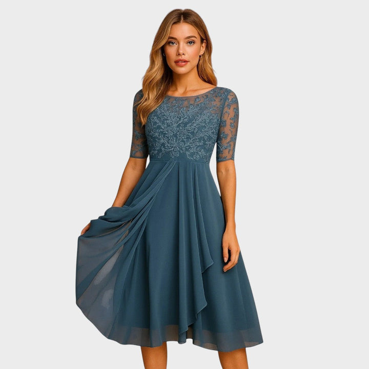 Gabhi – Vestido Midi Con Detalles De Encaje