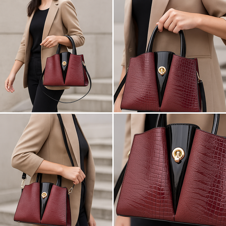 Isabella – Bolso estructurado de mano con acabado texturizado