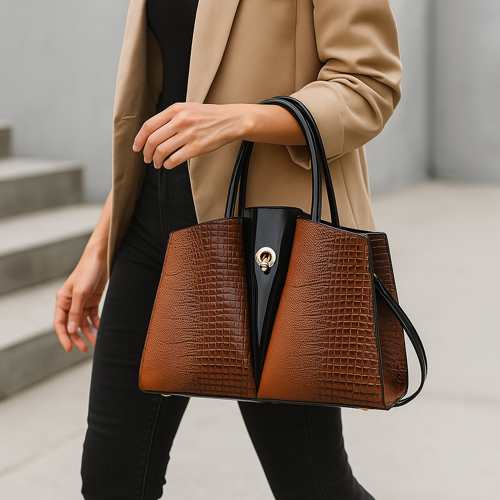 Isabella – Bolso estructurado de mano con acabado texturizado