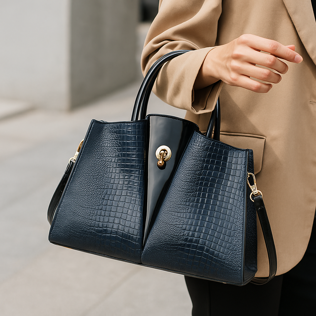 Isabella – Bolso estructurado de mano con acabado texturizado
