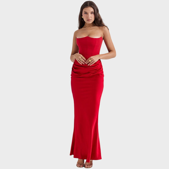 Flora - Vestido de Satén Con Top Incorporado