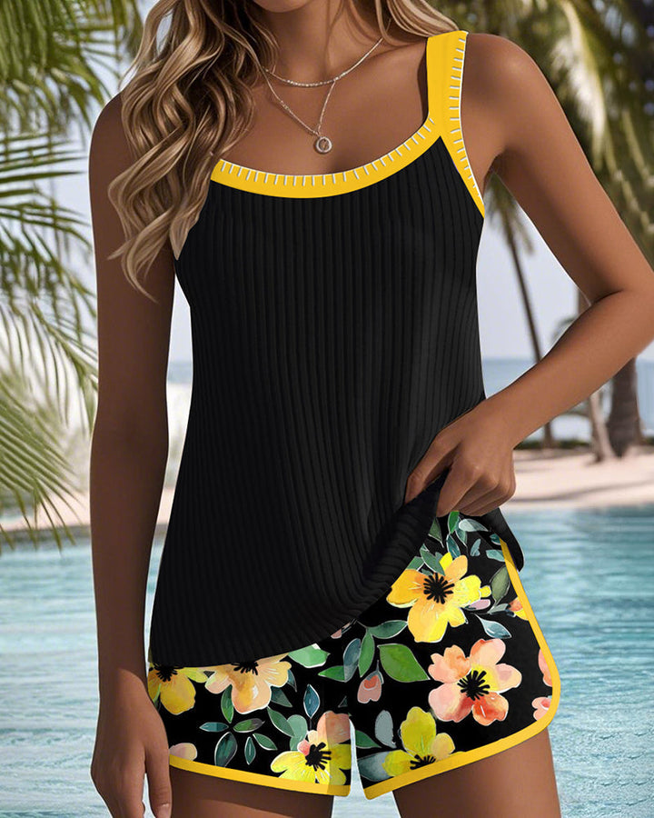 Julia - Conjunto de Tankini Elegante de Dos Piezas