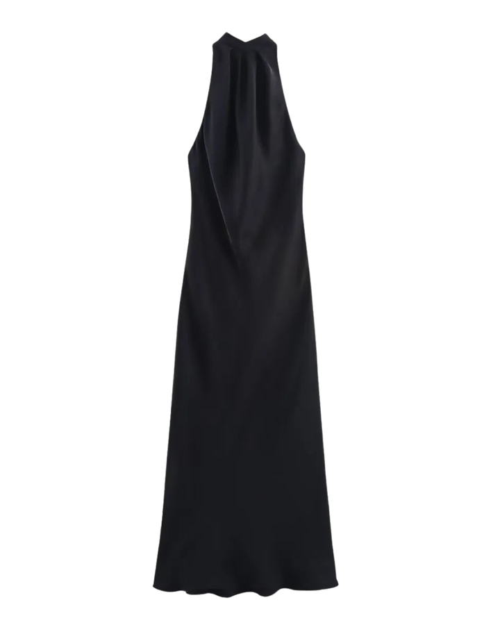 Vestido de Satén con Espalda Descubierta