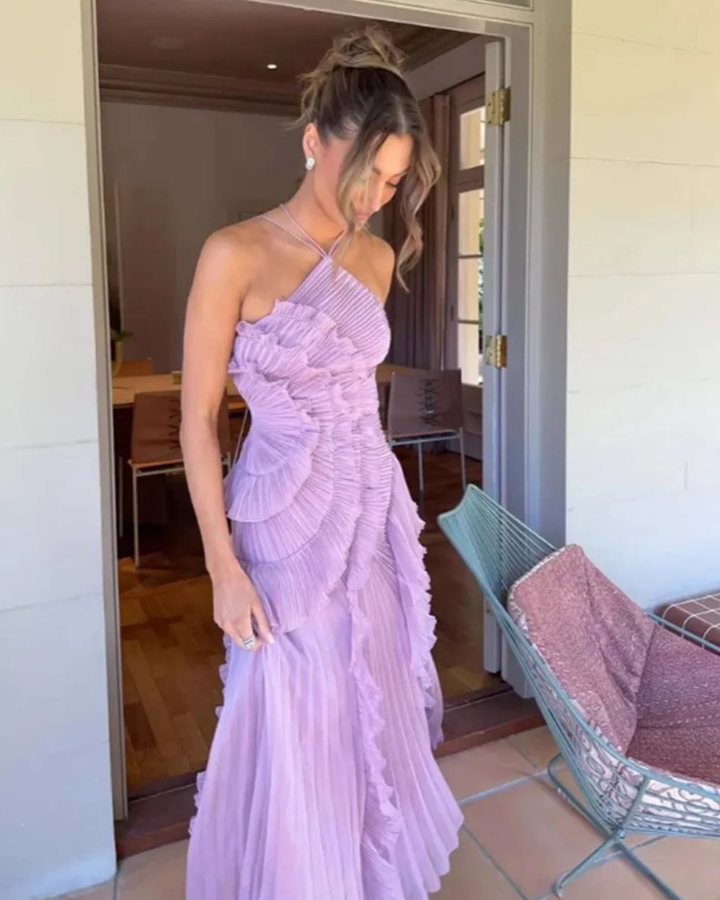 Vestido de Noche con Pliegues