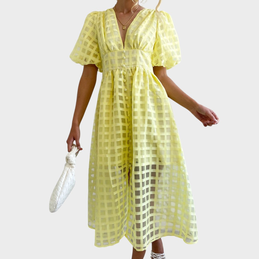 Julia – Vestido de Encaje con Mangas Acampanadas