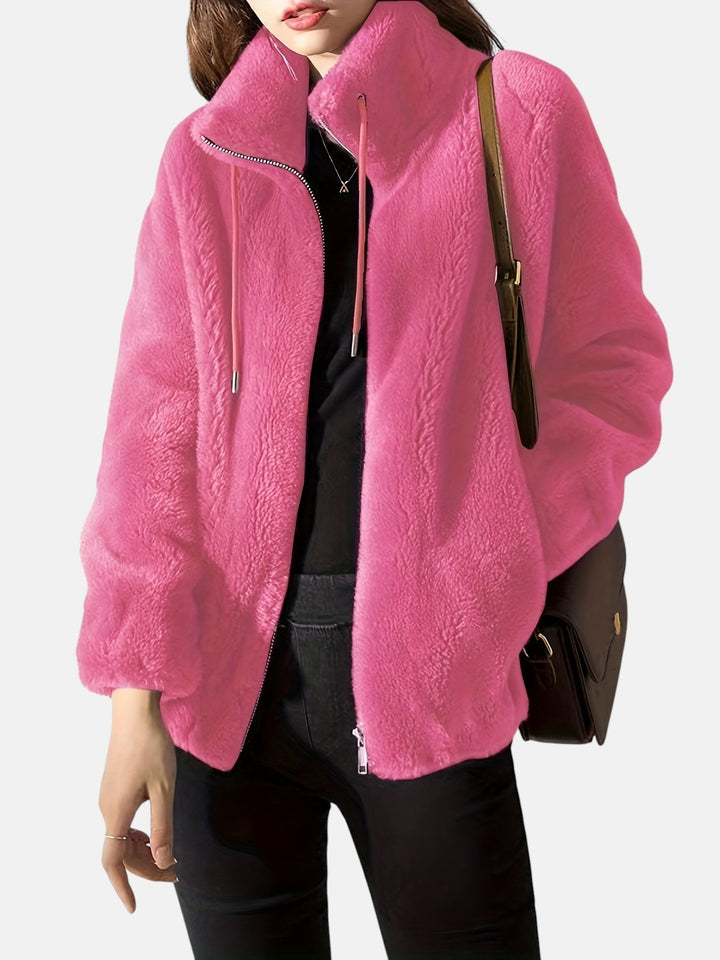 Alya – Chaqueta de pelo suave con cremallera