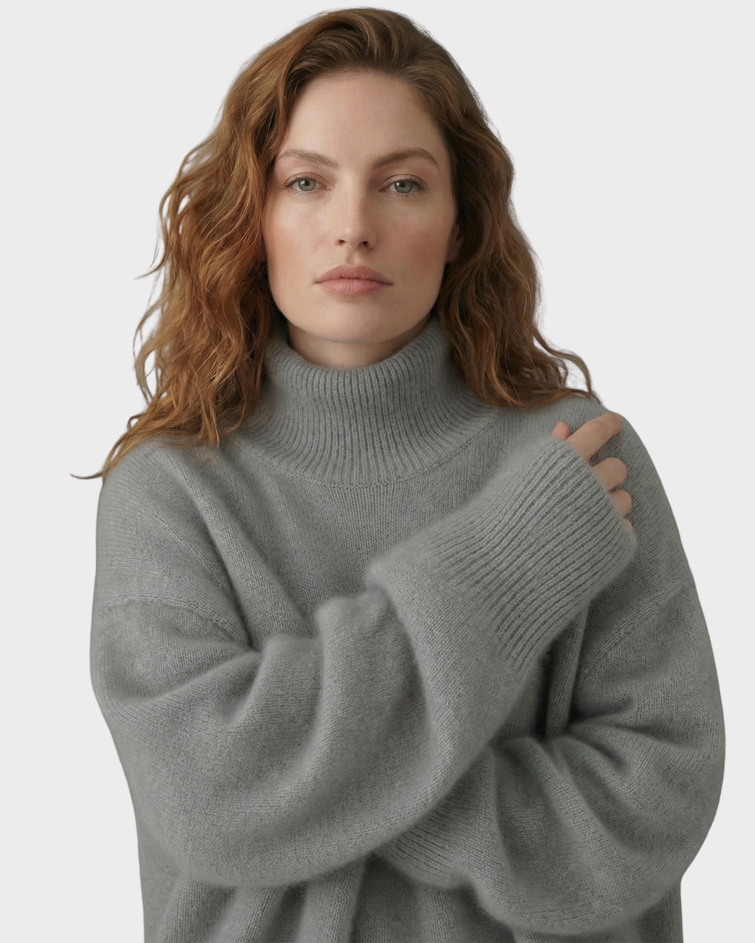 Suéter de lana de cuello alto para mujer