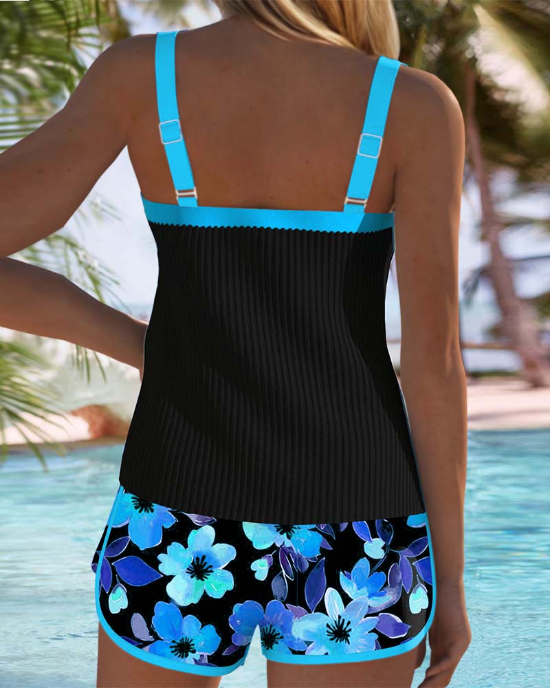 Julia - Conjunto de Tankini Elegante de Dos Piezas