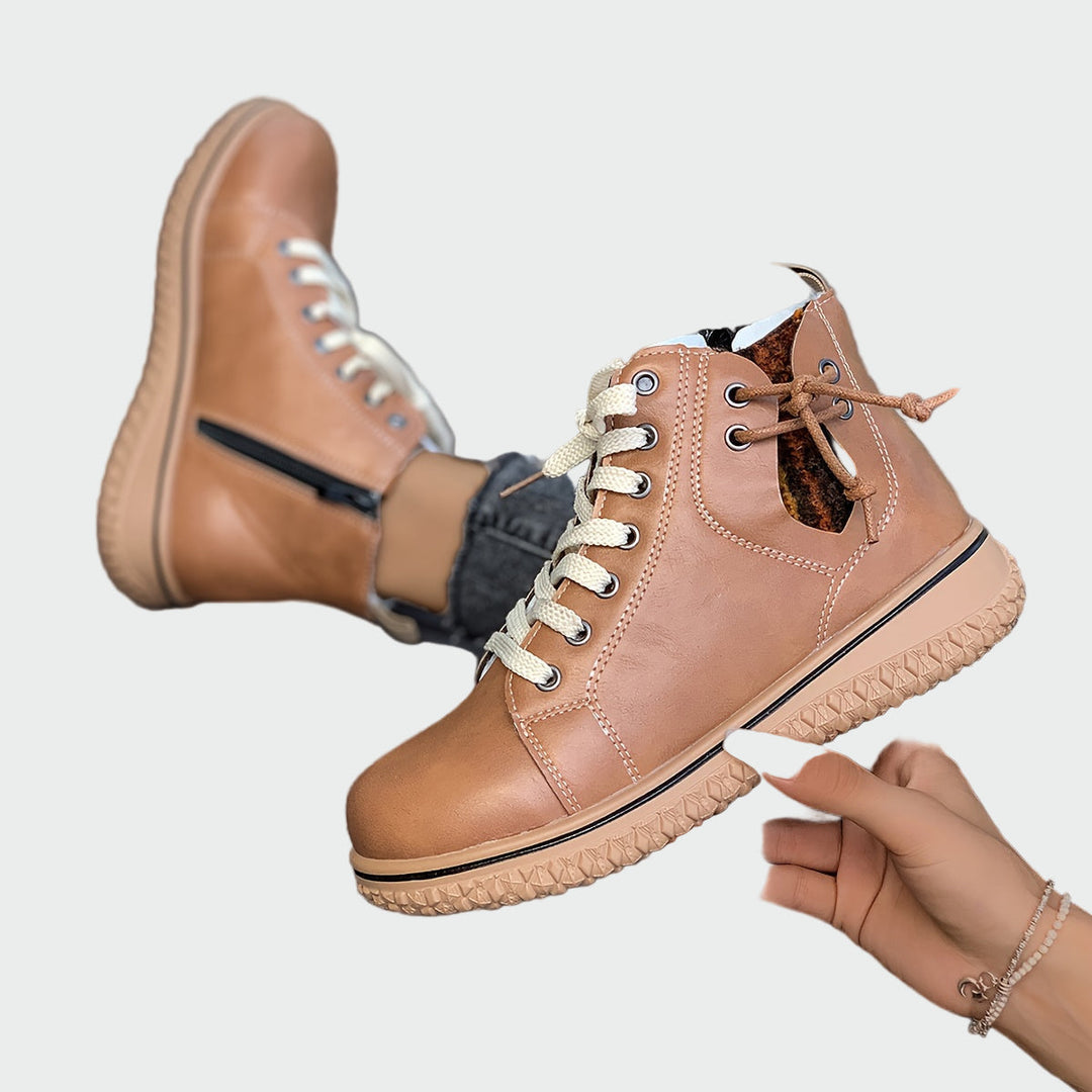 Inés - Botas Ortopédicas De Cuero Con Caña Baja Modernas