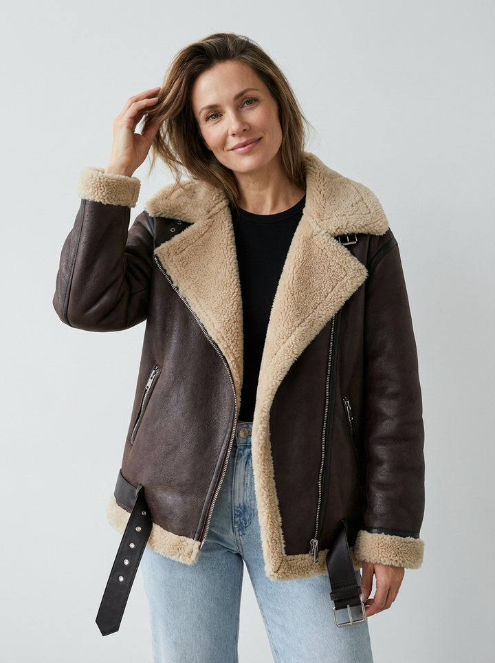 Aviara™ | Chaqueta Biker | Abrigo de Invierno Cálido y Lujoso