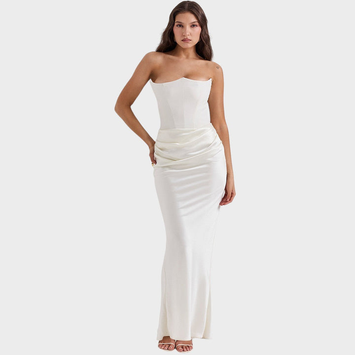 Flora - Vestido de Satén Con Top Incorporado