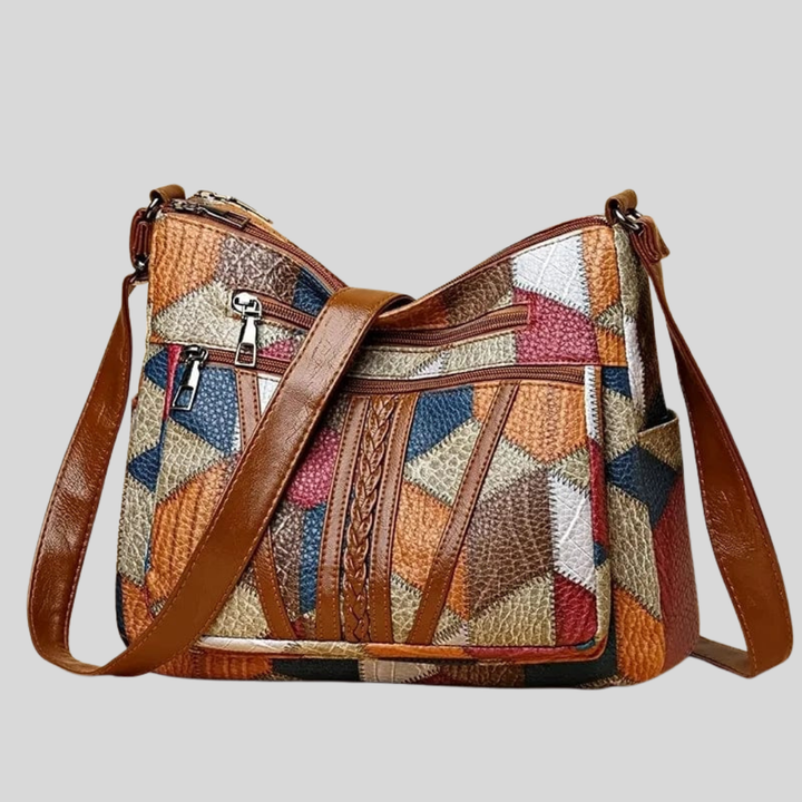 Solara - Bolso de mano de cuero mosaico