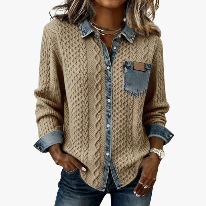 Fátima – Top con Detalles de Denim