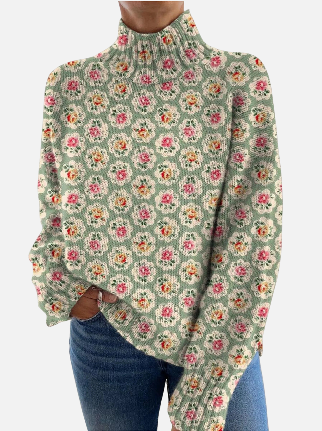 Elena – Jersey de Cuello Alto Artístico