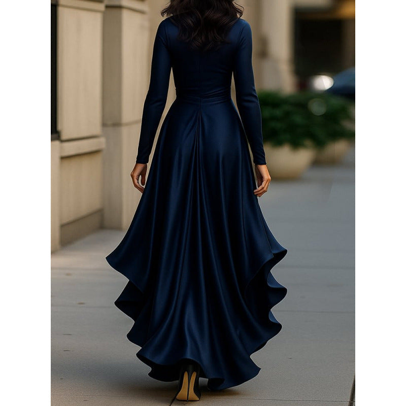 Valentina – Vestido elegante de satén con drapeado