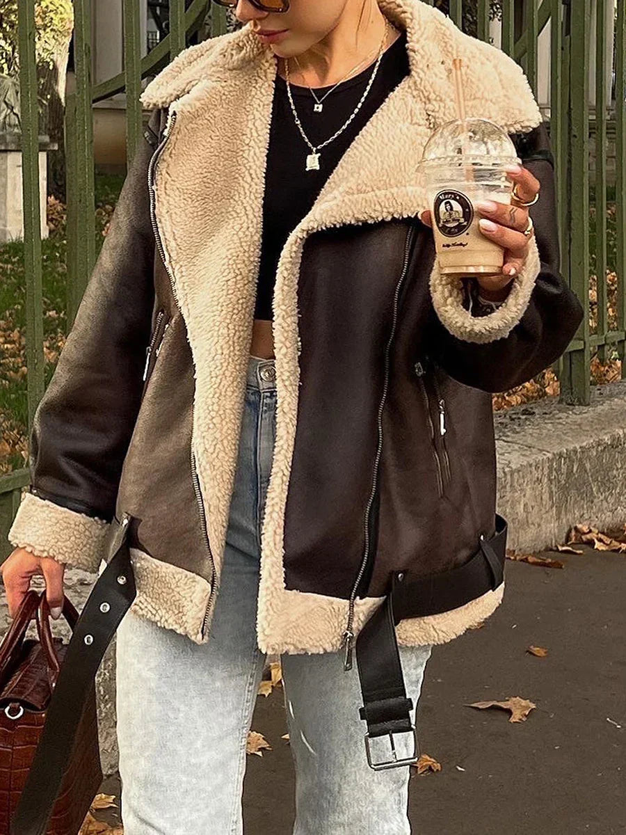Aviara™ | Chaqueta Biker | Abrigo de Invierno Cálido y Lujoso