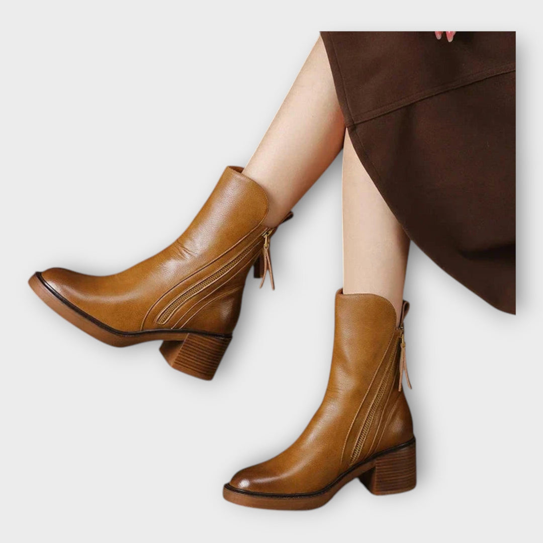 Ángela - Botines Con Línea Elegante Y Detalle De Cierre