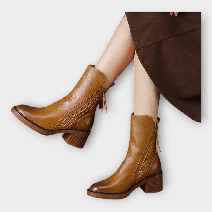 Ángela - Botines Con Línea Elegante Y Detalle De Cierre
