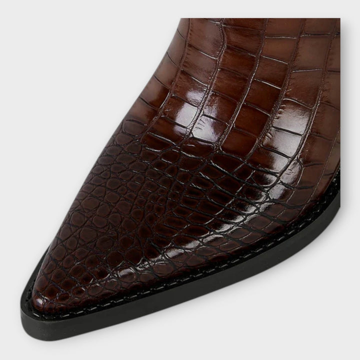 Camila - Botas Con Diseño Croco Y Tacón Elegante Diario