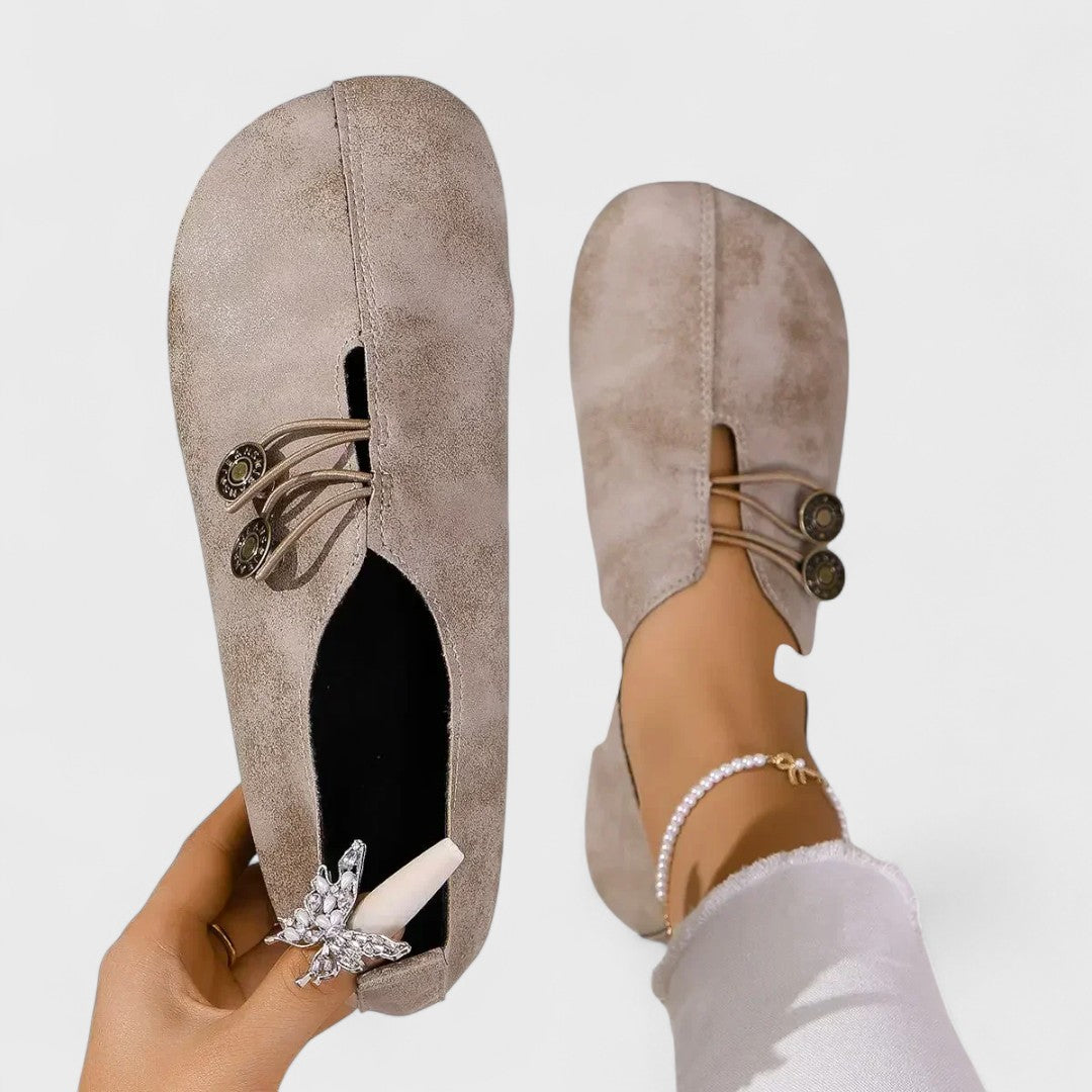 Lydia - Mocasines ortopédicos para mujer en suave piel ante