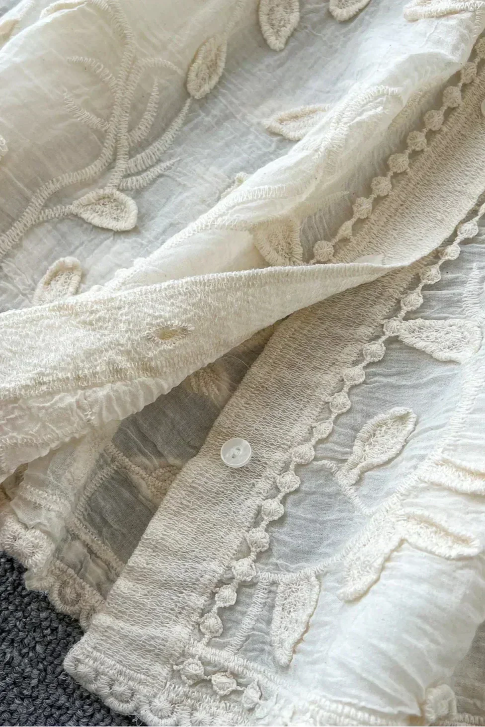 Prairie Camisa de Encaje Bordado