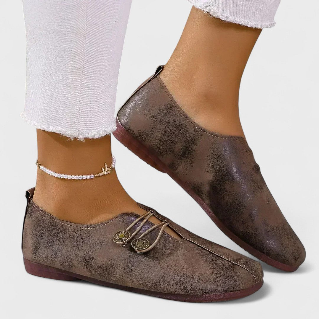 Lydia - Mocasines ortopédicos para mujer en suave piel ante