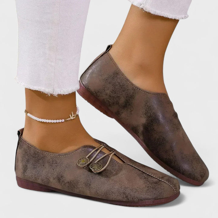 Lydia - Mocasines ortopédicos para mujer en suave piel ante