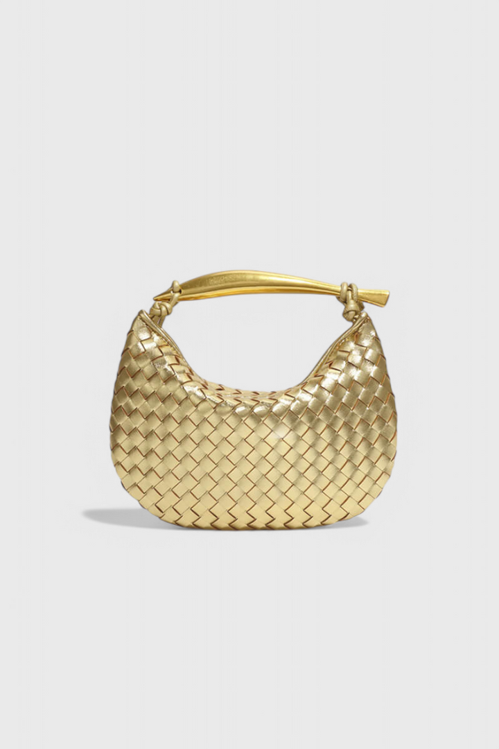 Paola - Bolso Woven con Asa Dorada
