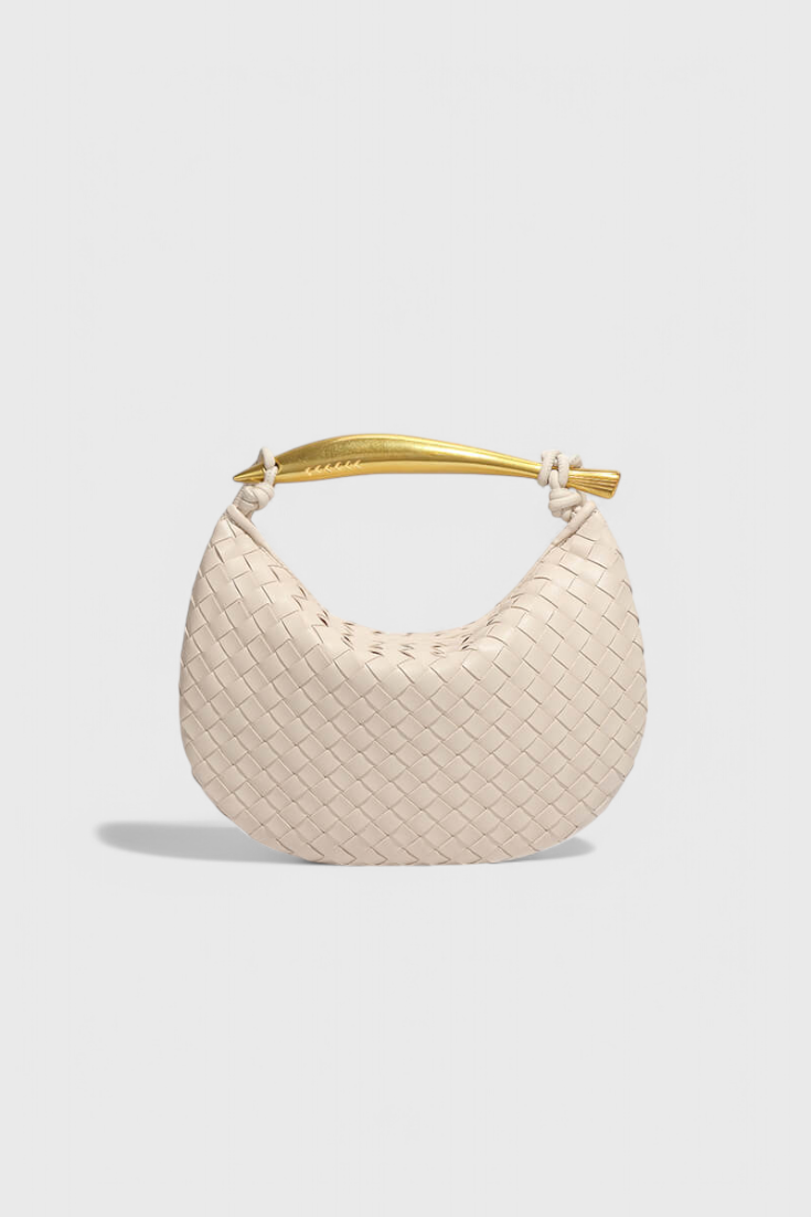 Paola - Bolso Woven con Asa Dorada