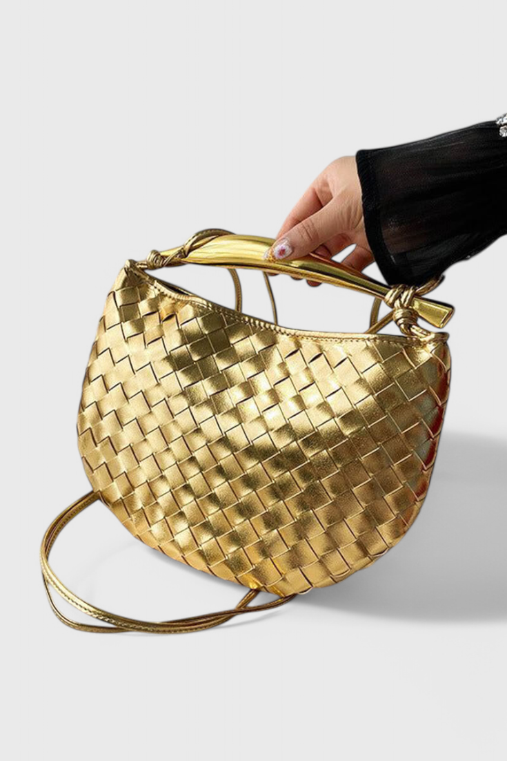 Paola - Bolso Woven con Asa Dorada
