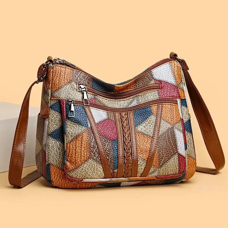 Solara - Bolso de mano de cuero mosaico