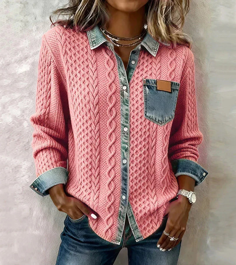 Fátima – Top con Detalles de Denim