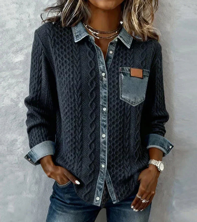 Fátima – Top con Detalles de Denim