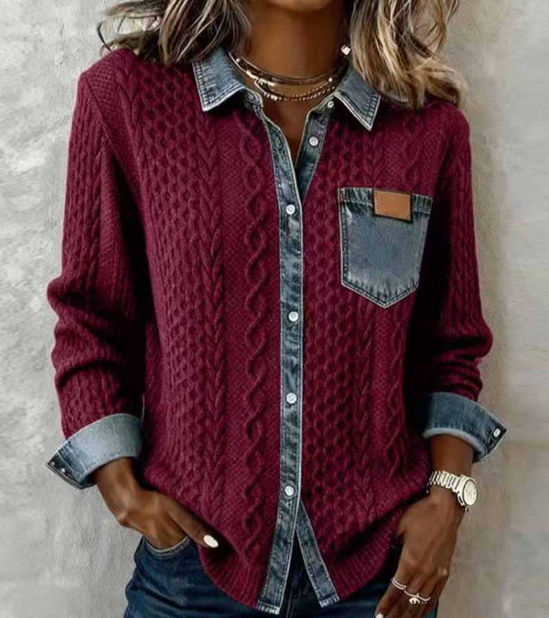 Fátima – Top con Detalles de Denim