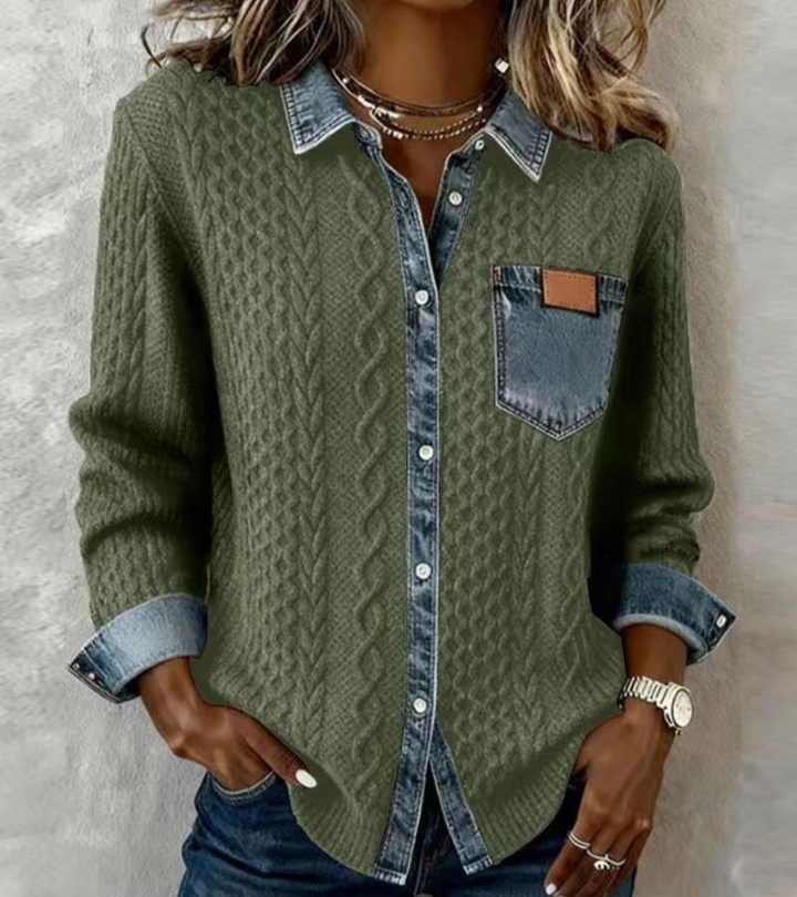 Fátima – Top con Detalles de Denim