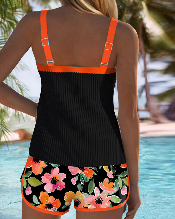Julia - Conjunto de Tankini Elegante de Dos Piezas