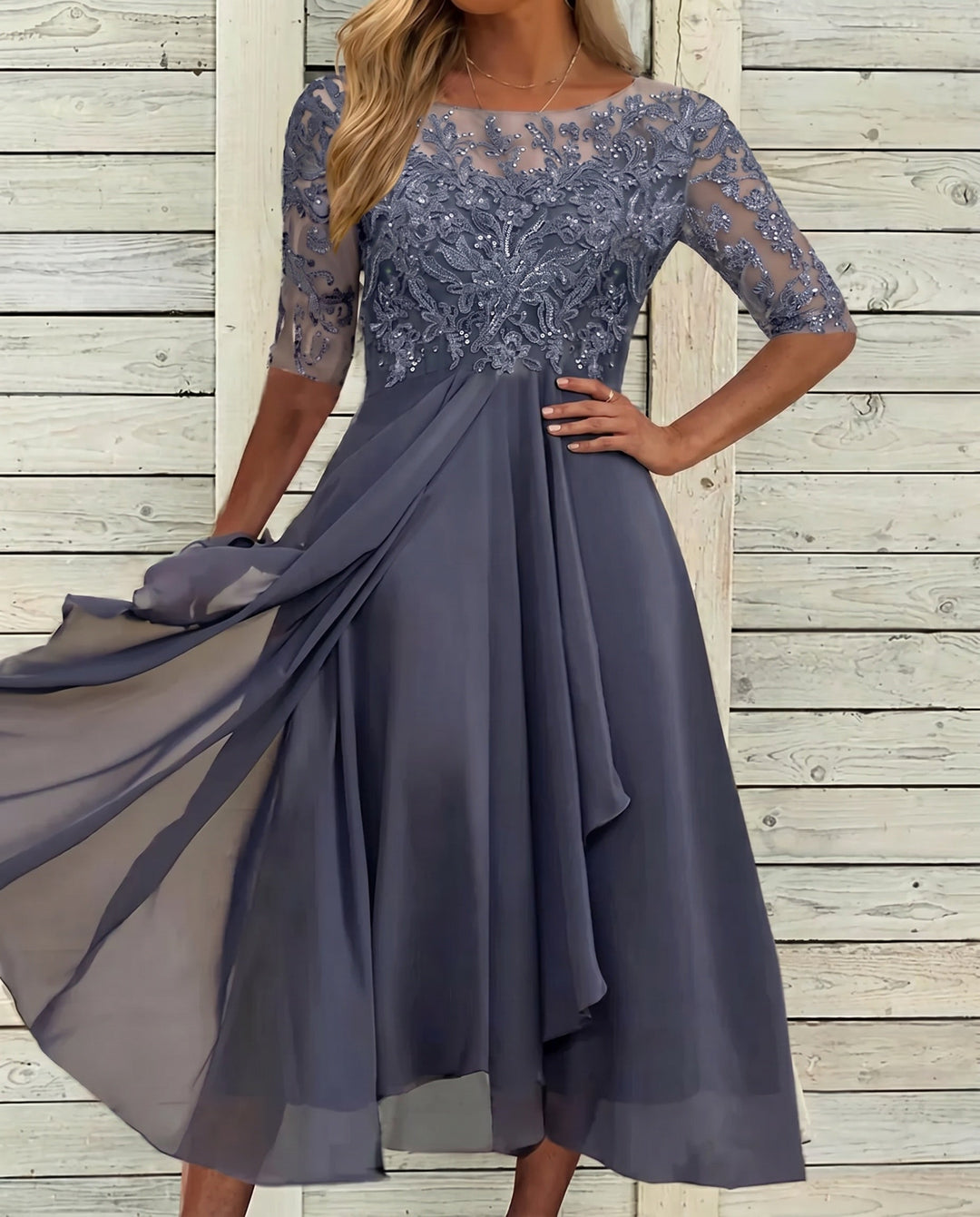 Vestido de Encaje Otoñal