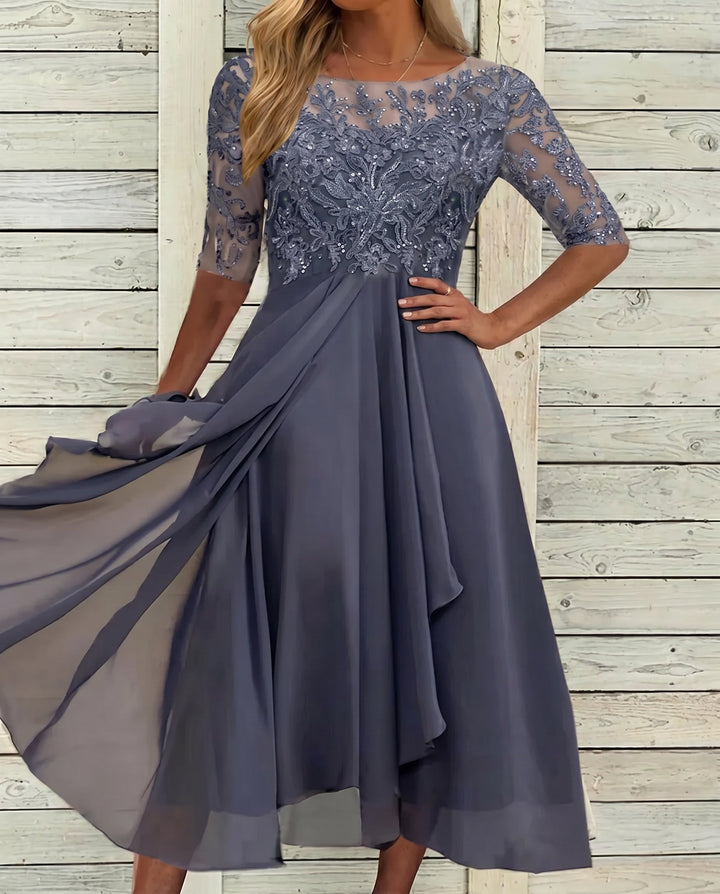 Vestido de Encaje Otoñal