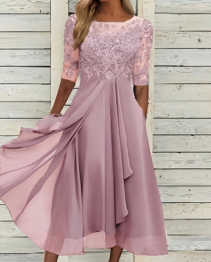 Vestido de Encaje Otoñal