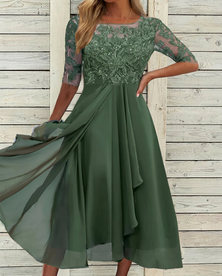 Vestido de Encaje Otoñal