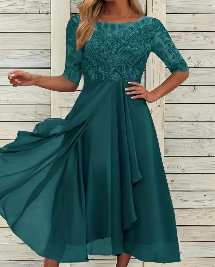 Vestido de Encaje Otoñal