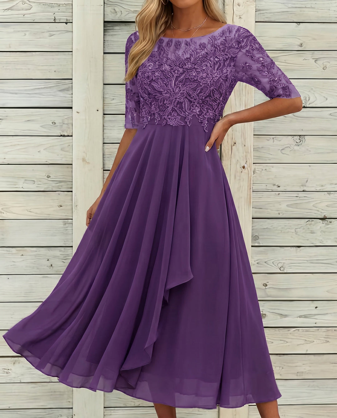 Vestido de Encaje Otoñal