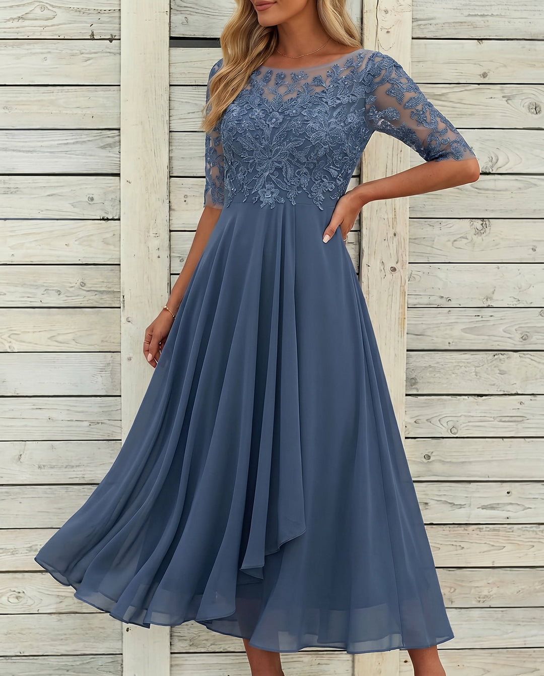 Vestido de Encaje Otoñal